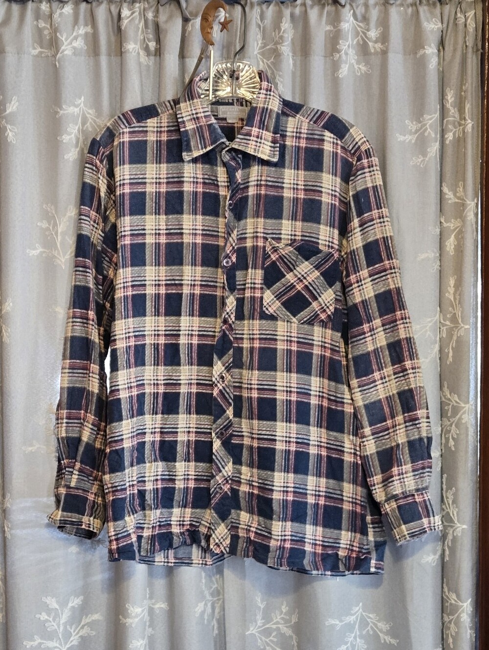 Michael Richards Mens Soft Plaid Button-Up Shirt Size Medium